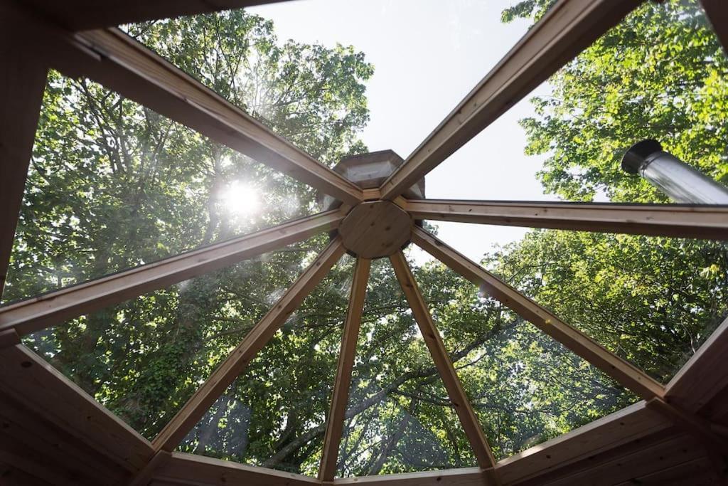 Romantic Treehouse With Hot Tub & Bbq Lodge Praze an Beeble Esterno foto
